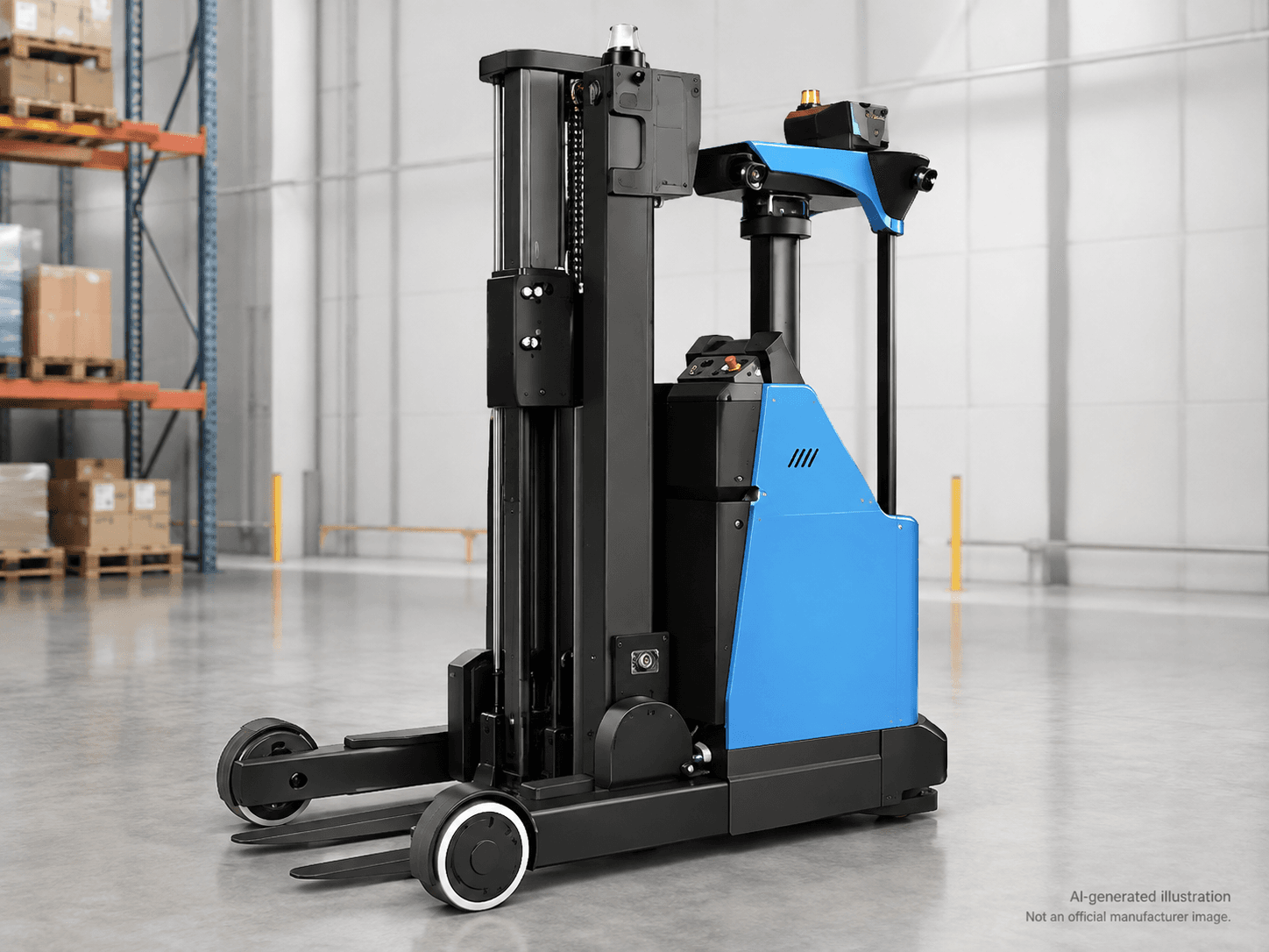 Seegrid Palion robot image; AI-generated illustration, not deployment evidence